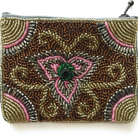 Allover Hand-beaded Boho Coin Purse - Picture 2 of 5